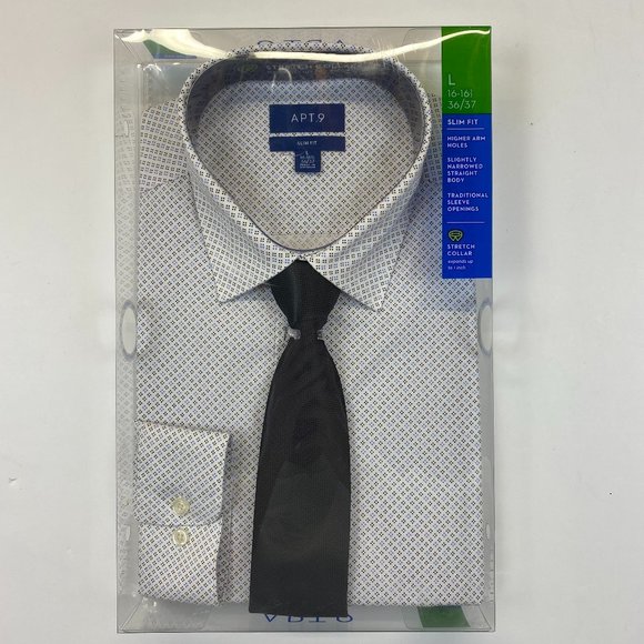 Apt 9 Slimfit Spreadcollar Dress Shirt 